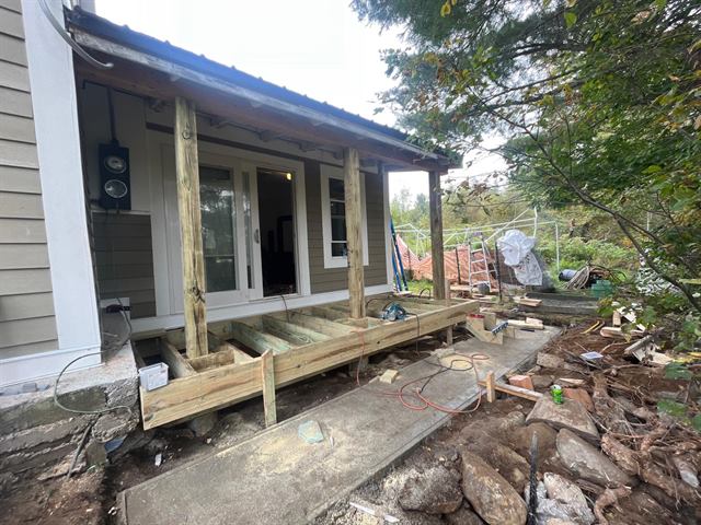 Porch during construction